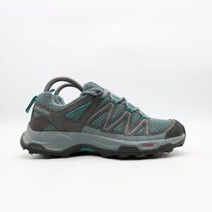 Salomon Pathfinder Women's Size 7 Gray Teal Contagrip Hiking Sneakers 405144